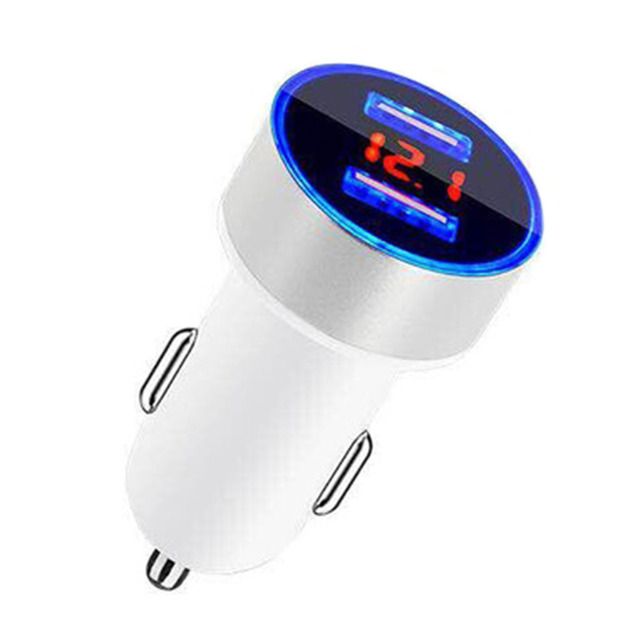 Car Charger 5V 3.1A Quick Charge Dual USB Port LED Display Cigarette Lighter Phone Adapter