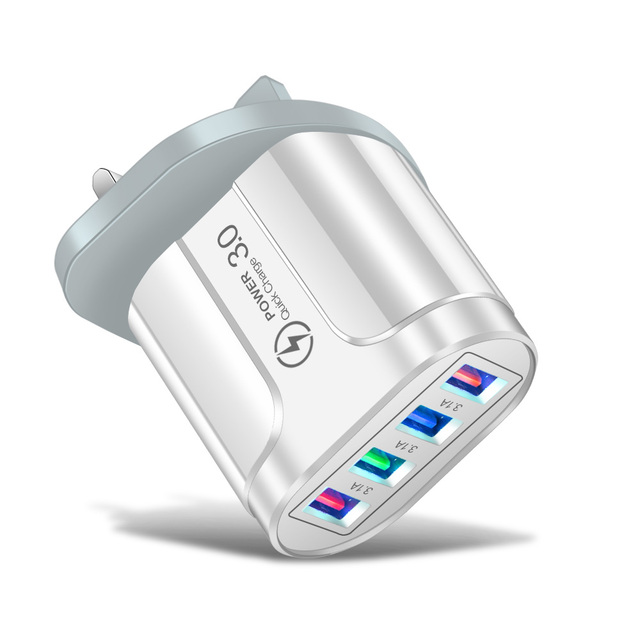 3.1A 4 Ports USB Travel Charger Fast Charge QC 3.0 Wall Charging For iPhone 13 12 Samsung Xiaomi Mobile Plug Charging Adapter