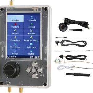 Software Defined Radio Kit, Portapack H2 HackRF One RTL SDR, 3.2 Inch TFT Screen 2000mAh Battery SDR Radio Receiver Assembled for Monitoring Ship Car (Host, USB, Tie Rod Antenna, Amplifier)