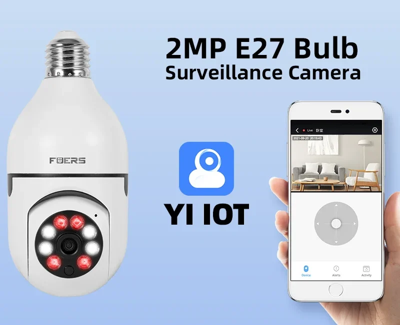 Bulb E27 Surveillance Camera Full Color Night Vision Automatic Human Tracking Zoom Indoor Security Monitor Wifi Miini IP Camera
