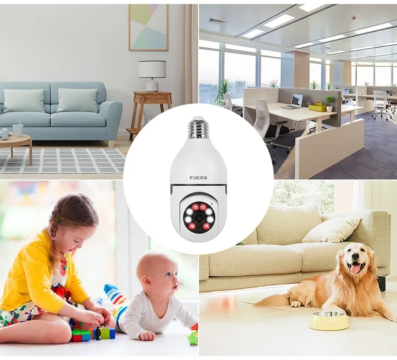 Bulb E27 Surveillance Camera Full Color Night Vision Automatic Human Tracking Zoom Indoor Security Monitor Wifi Miini IP Camera