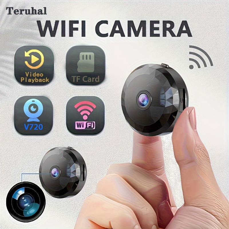 1pc Wireless WiFi Camera, Home Security Surveillance Cam, Car Tiny Nanny Cam, Portable Cameras, Dog Pet Camera For Indoor Outdoor Use, SD Card Not Included
