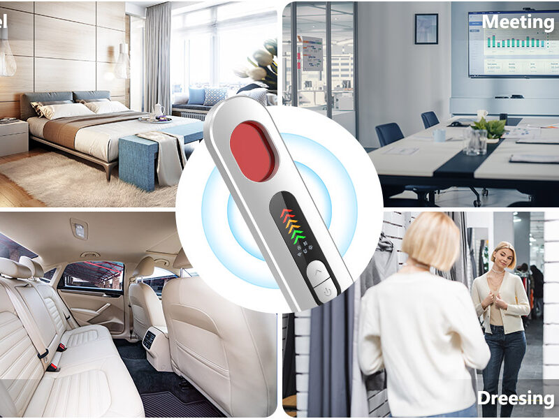 Bedbug Detector Hidden Camera Finder with 6 Levels Sensitivity, 4-in-1 Multimode Hidden Camera Detector, Anti Recording Detectors GPS Tracker Detector for Hotel Home Office (White